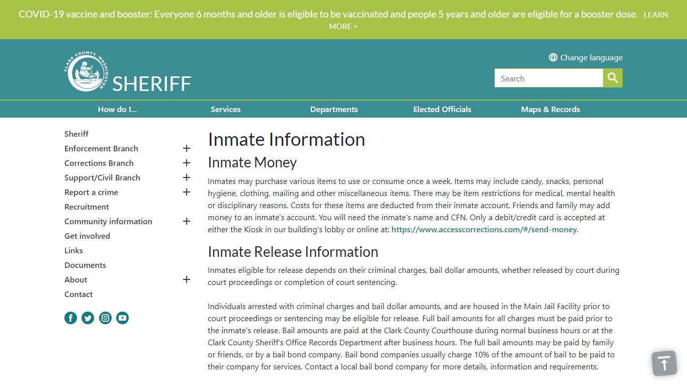 Inmate Information | Clark County